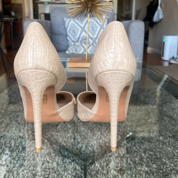 NIB BooHoo Snakeskin Nude Wide Fit Cut Out Pump, 7 - Picture 4 of 13